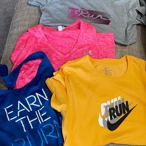 4 workout tops 2 Under Armour 2 Nike